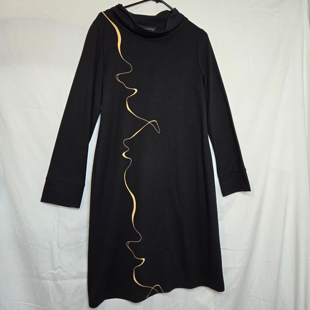 Evelin Brandt Women's Career Dressy Black A-Line Long Sleeve Pullover Sz 12 Drss
